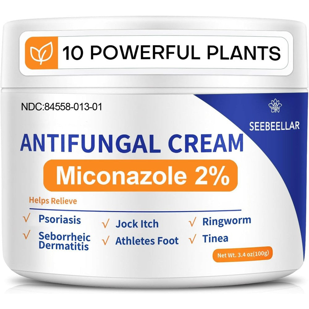 Seebeellar Antifungal Cream 100g jar front view showing 2% Miconazole formula.