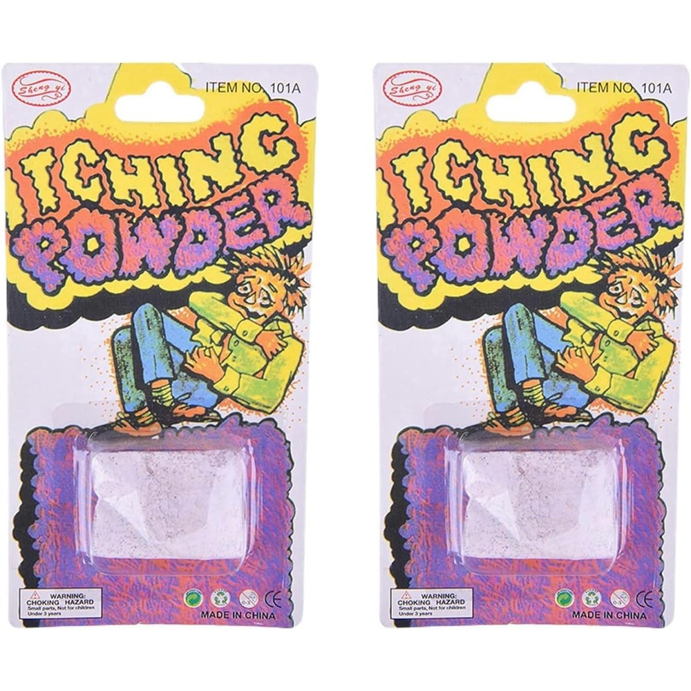 Xinjincang 2Pcs Purple Helpful Funny Itching Powder front packaging view