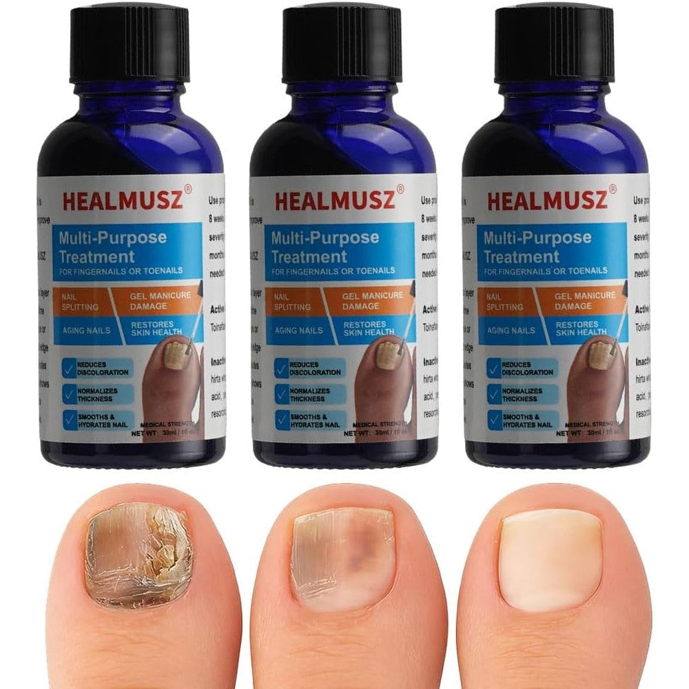 HEALMUSZ Toenail Fungus Treatment Extra Strength 3 pack front view clinical nail repair.