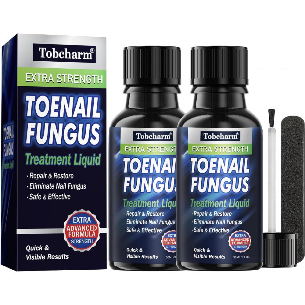 Tobcharm Toenail Fungus Treatment 2 pack front view showing extra strength label.