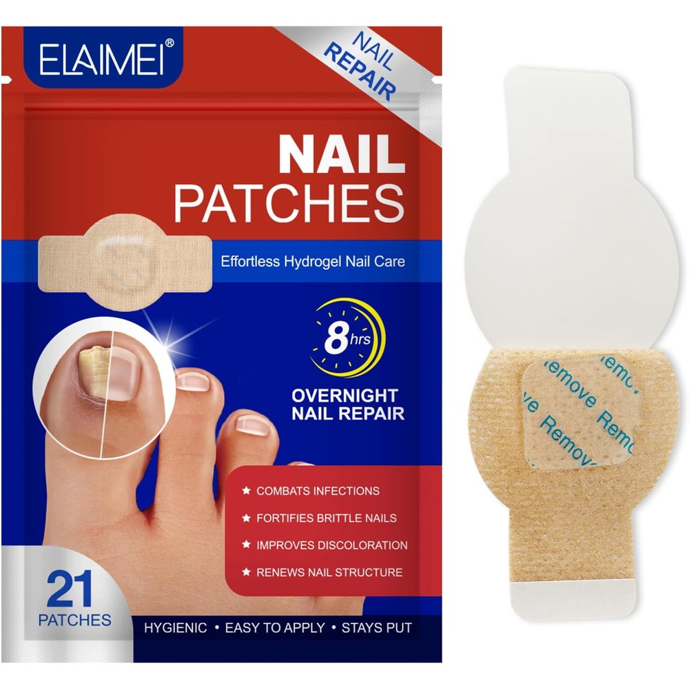 Elaimei Toenail Nail Repair Patches 21 count front packaging view