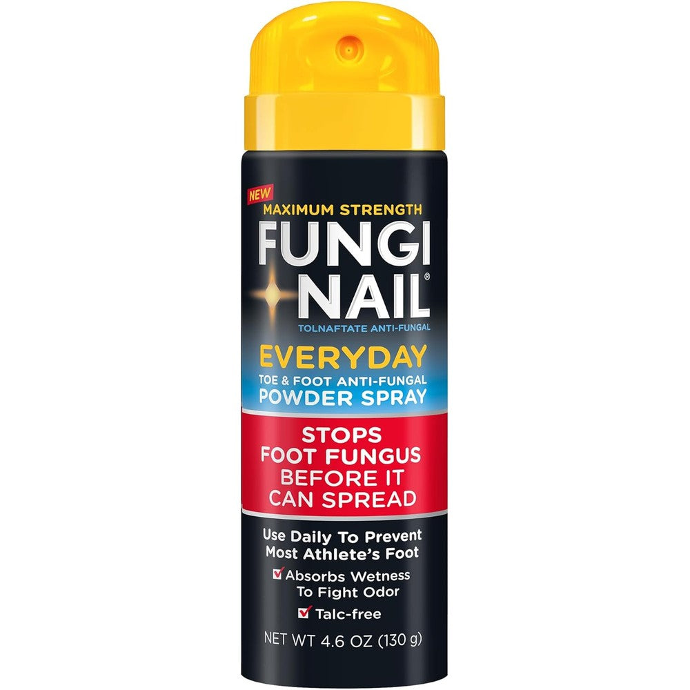 Fungi-Nail Everyday Anti-Fungal Powder Spray front view for athlete's foot treatment.