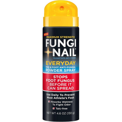Fungi-Nail Everyday Anti-Fungal Powder Spray front view for athlete's foot treatment.