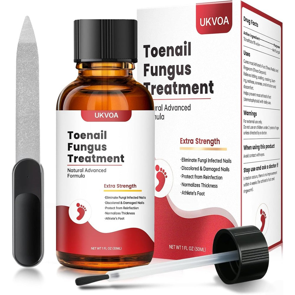 UKVOA Toenail Fungus Treatment bottle front view for thick nail repair.