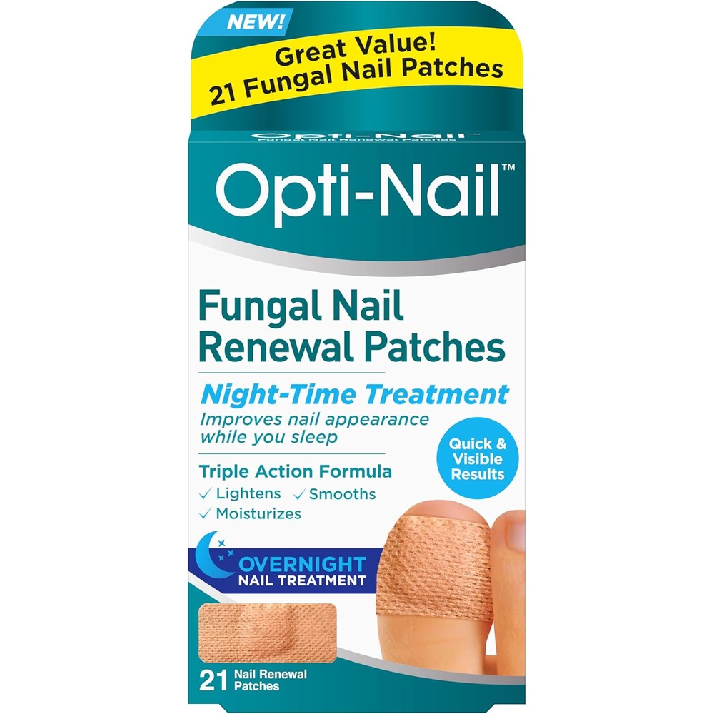 Opti-Nail Fungal Nail Renewal Patches 21 count front packaging view