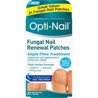 Opti-Nail Fungal Nail Renewal Patches 21 count front packaging view
