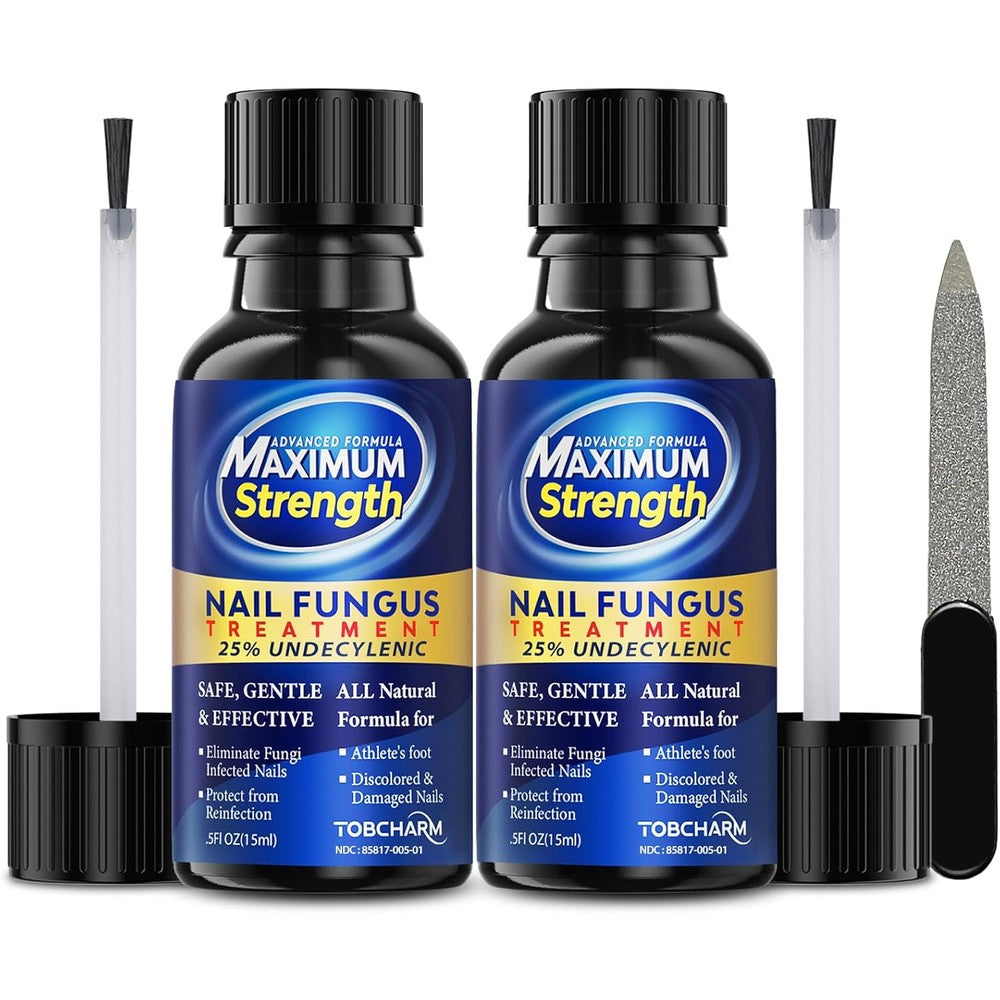 Tobcharm Toenail Fungus Treatment 2-pack front view for fungal nail repair