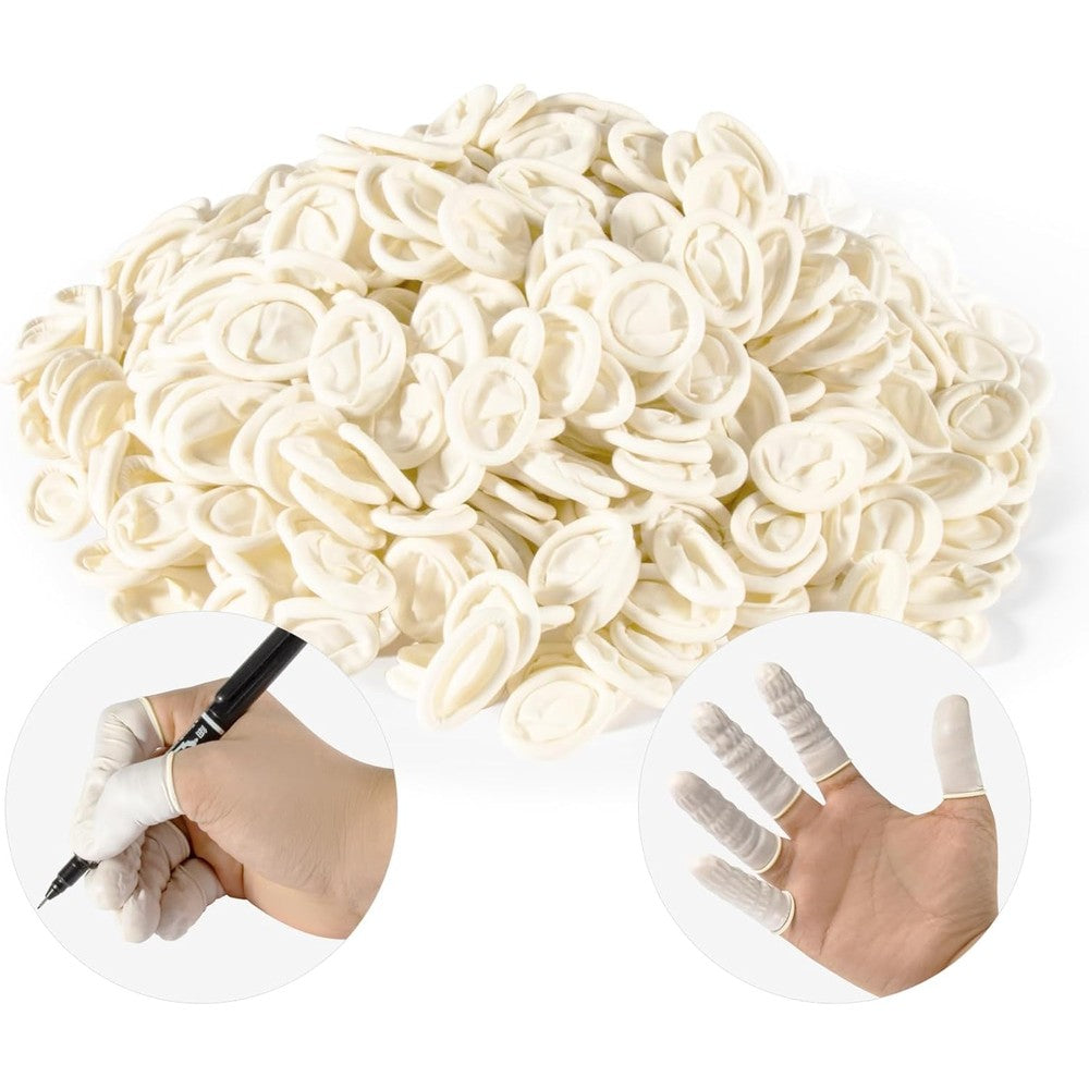 MAQIHAN disposable latex finger cots front view pack of 280 white pieces