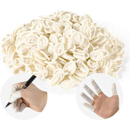 MAQIHAN disposable latex finger cots front view pack of 280 white pieces