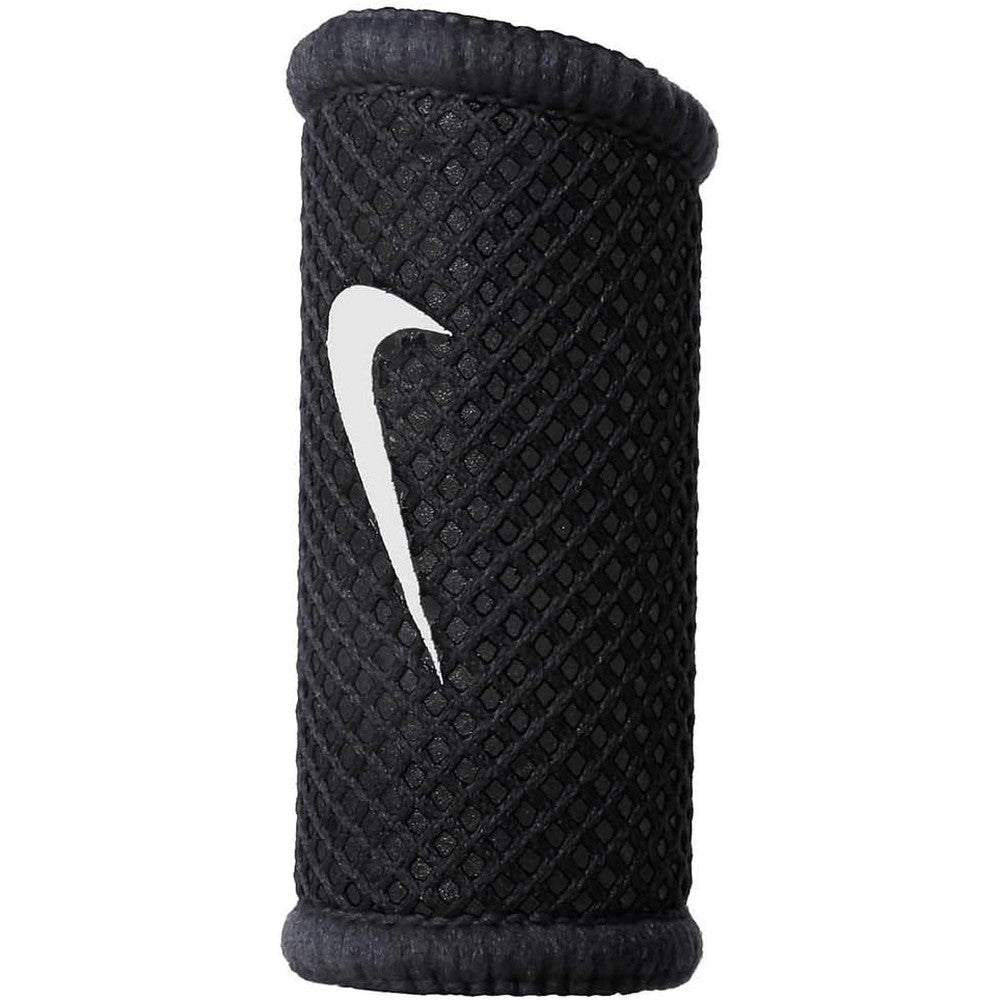 Nike Basketball Finger Sleeves in black with white swoosh logo front view sports compression gear