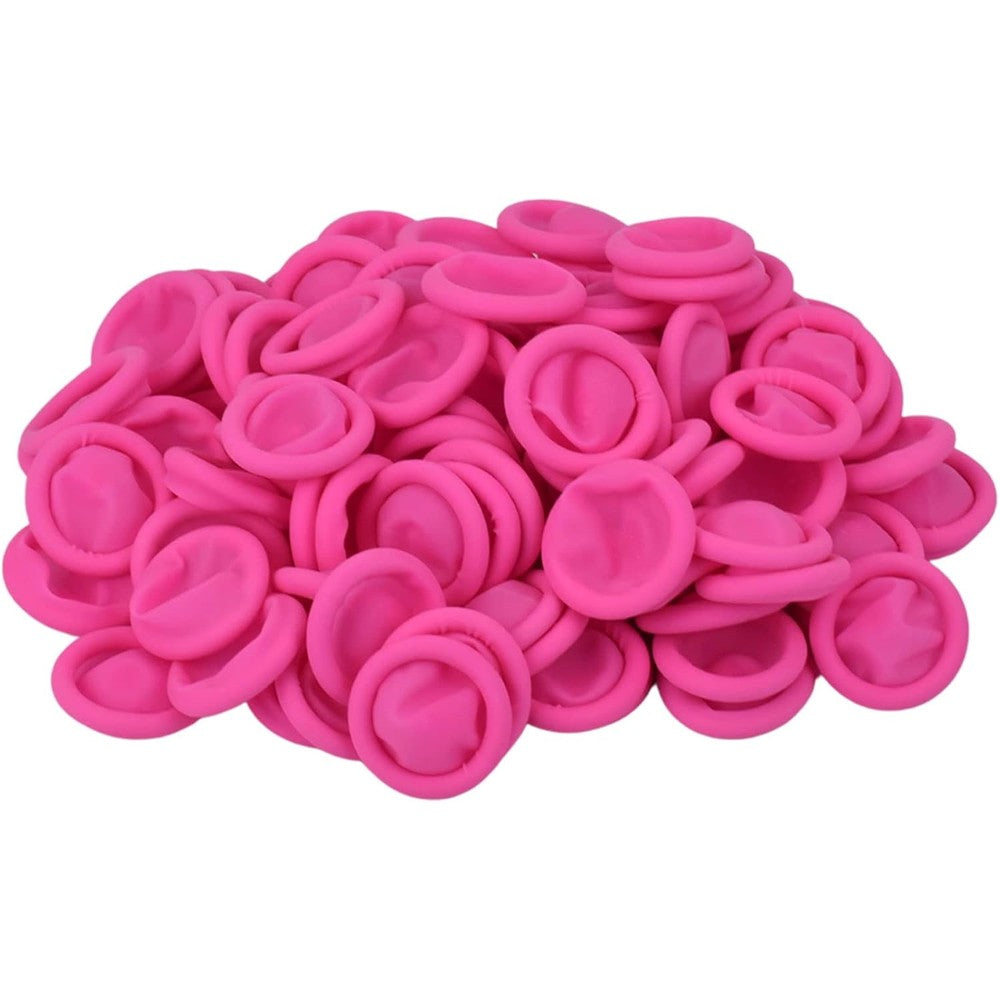 CREHODEC disposable latex finger cots 100 pieces pack front view
