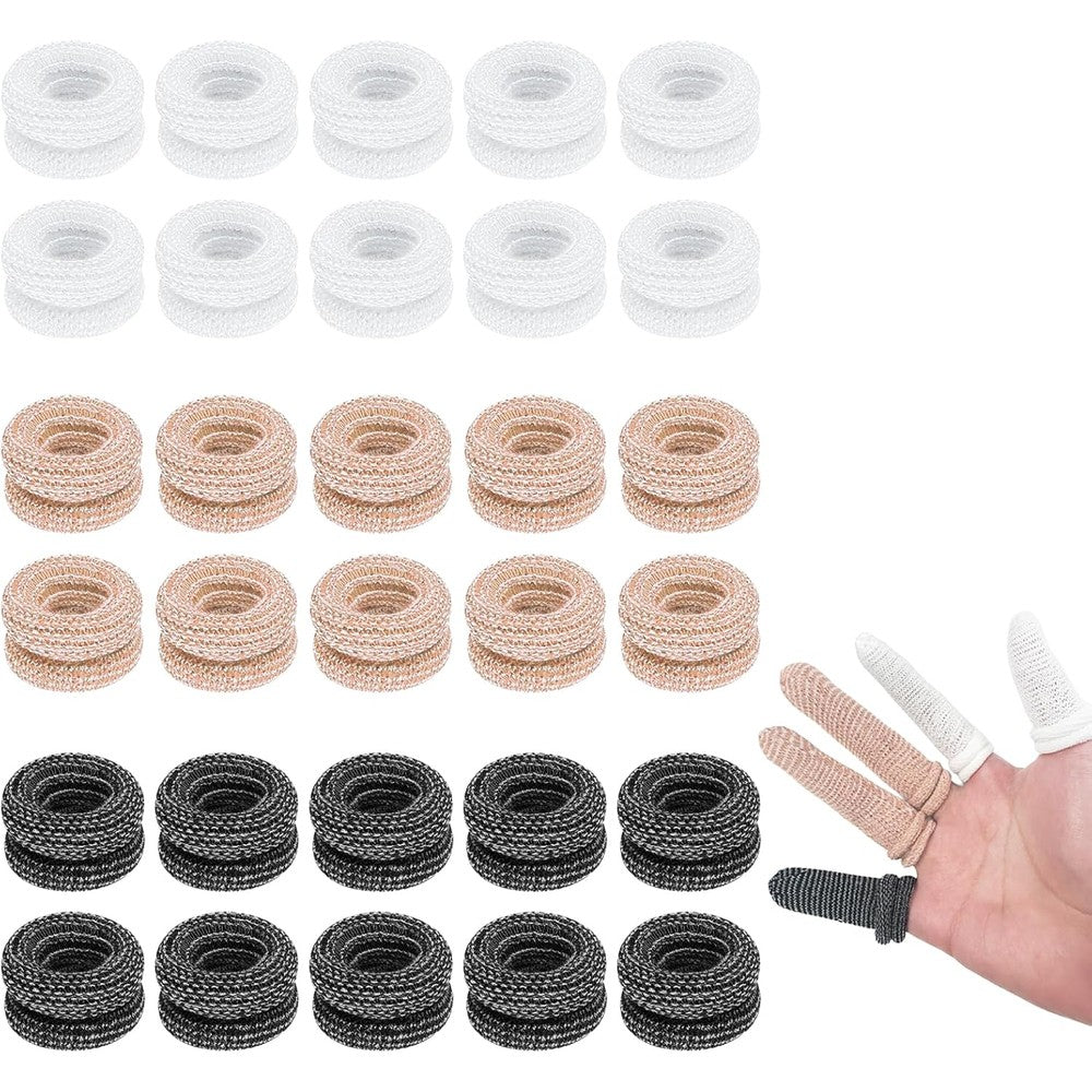 VZVOO Cotton Finger Protectors front view showcasing assorted colors for skin care.
