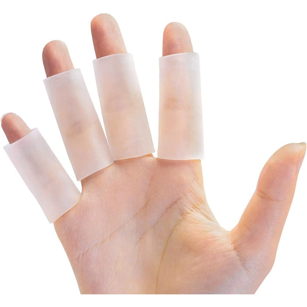 Sumifun silicone thumb sleeves front view showing medical grade gel finger protectors for joint support.