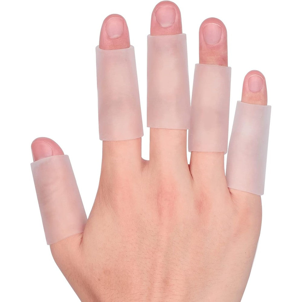 Kimihome gel finger sleeve protectors front view pack of twenty clear silicone cots