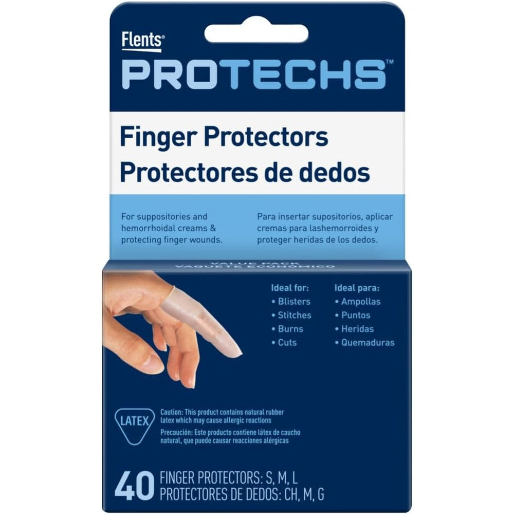 Flents Protechs finger protectors and toes cots front packaging view for wound care.