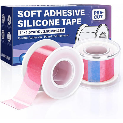 FRESINIDER Silicone Medical Tape front view of two pink rolls for sensitive skin care.