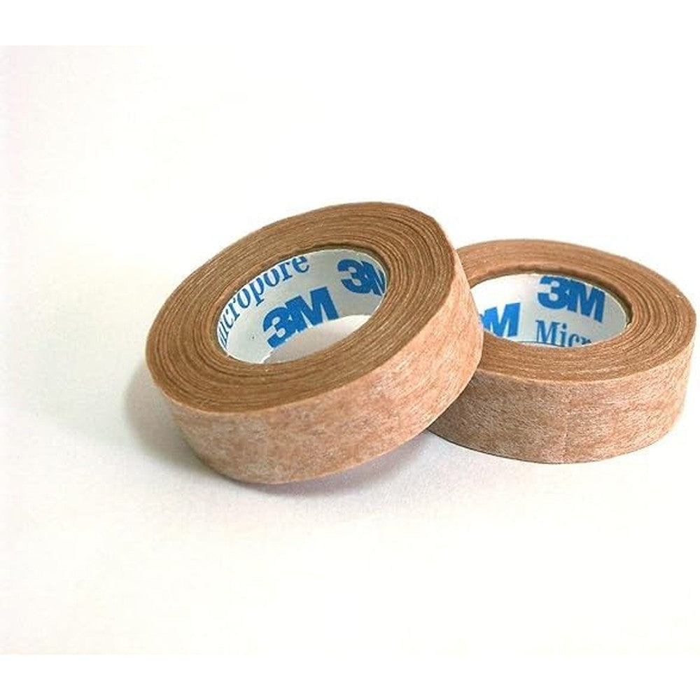 3M Micropore Tan Surgical Tape 2 rolls front view authentic skin-friendly medical paper tape.