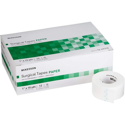 McKesson surgical paper tape box front view for medical dressing security
