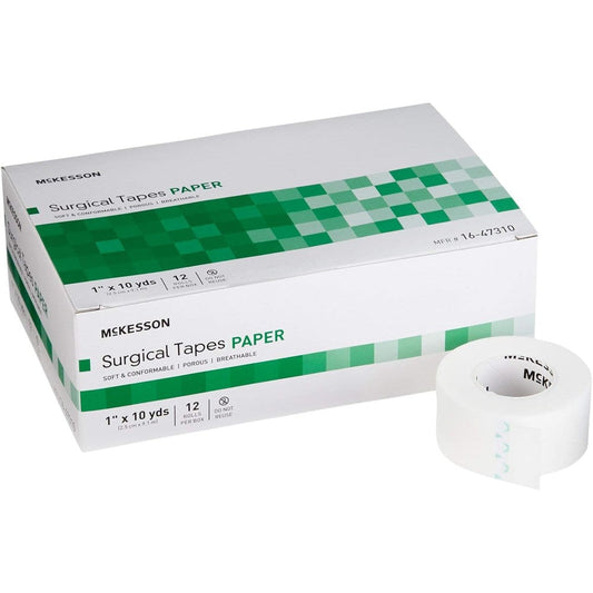 McKesson surgical paper tape box front view for medical dressing security