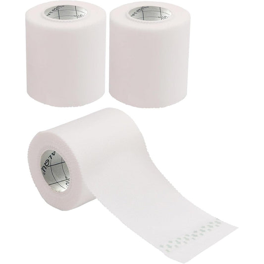 Healqu silk like medical tape three rolls packaging front view showing premium woven cloth surgical tape for dressings