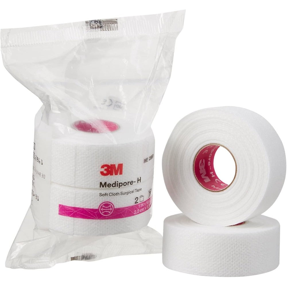 3M Medipore H Perforated Medical Tape front view of the two pack packaging