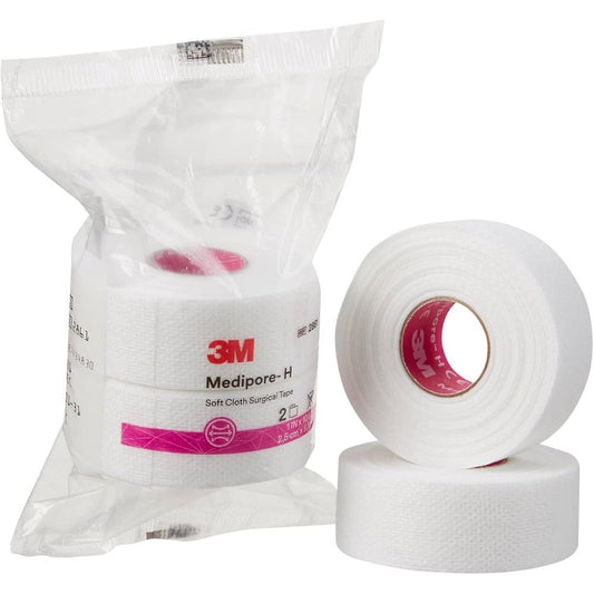 3M Medipore H Perforated Medical Tape front view of the two pack packaging