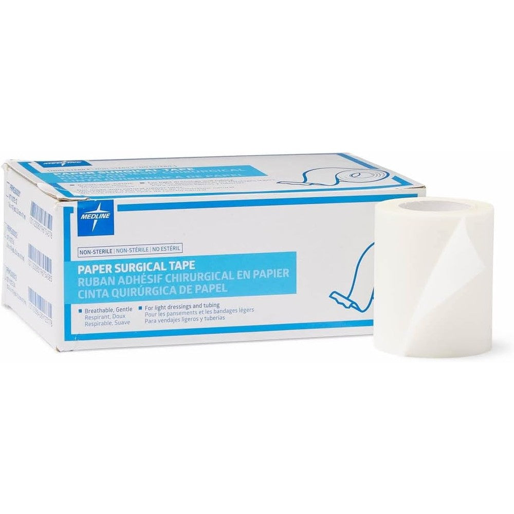 Medline Caring Paper Adhesive Medical Tape box of six rolls front view premium imported medical supplies