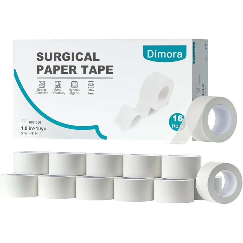 Dimora paper medical tape sixteen roll pack front view for sensitive skin care