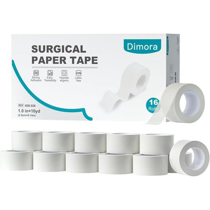 Dimora paper medical tape sixteen roll pack front view for sensitive skin care