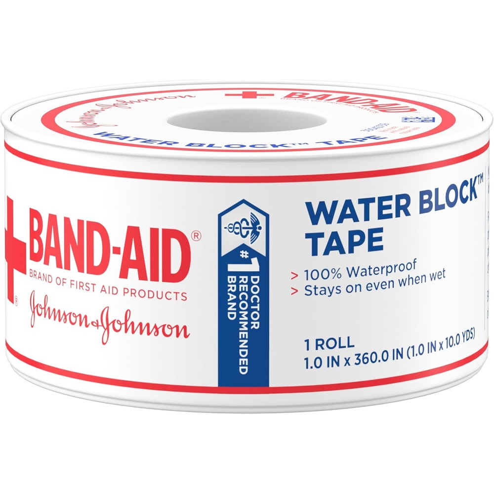 Band-Aid Brand First Aid Water Block Tape front view for secure waterproof bandaging