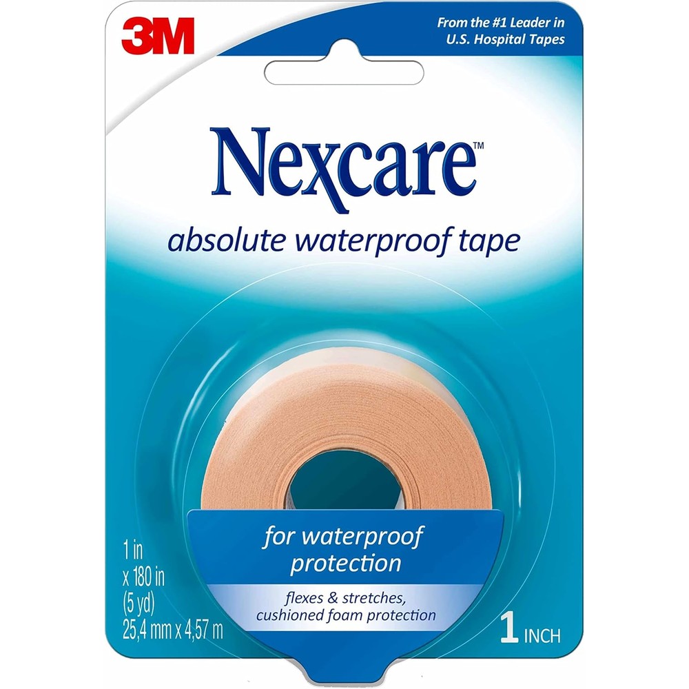 Nexcare Absolute Waterproof First Aid Tape 1 inch front view packaging