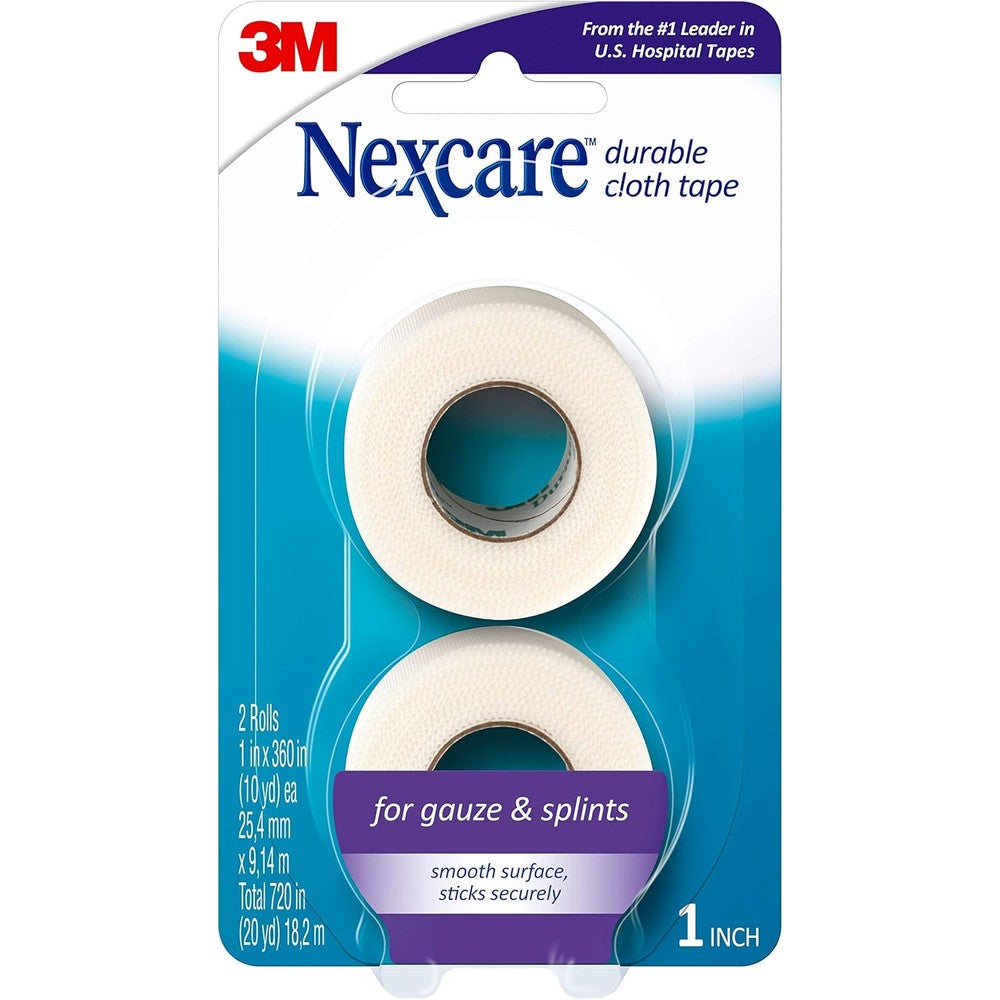 Nexcare durable cloth tape front view packaging of two rolls