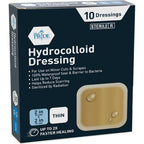 MED PRIDE hydrocolloid dressing wound pads front view package showing ten sterile adhesive patches.