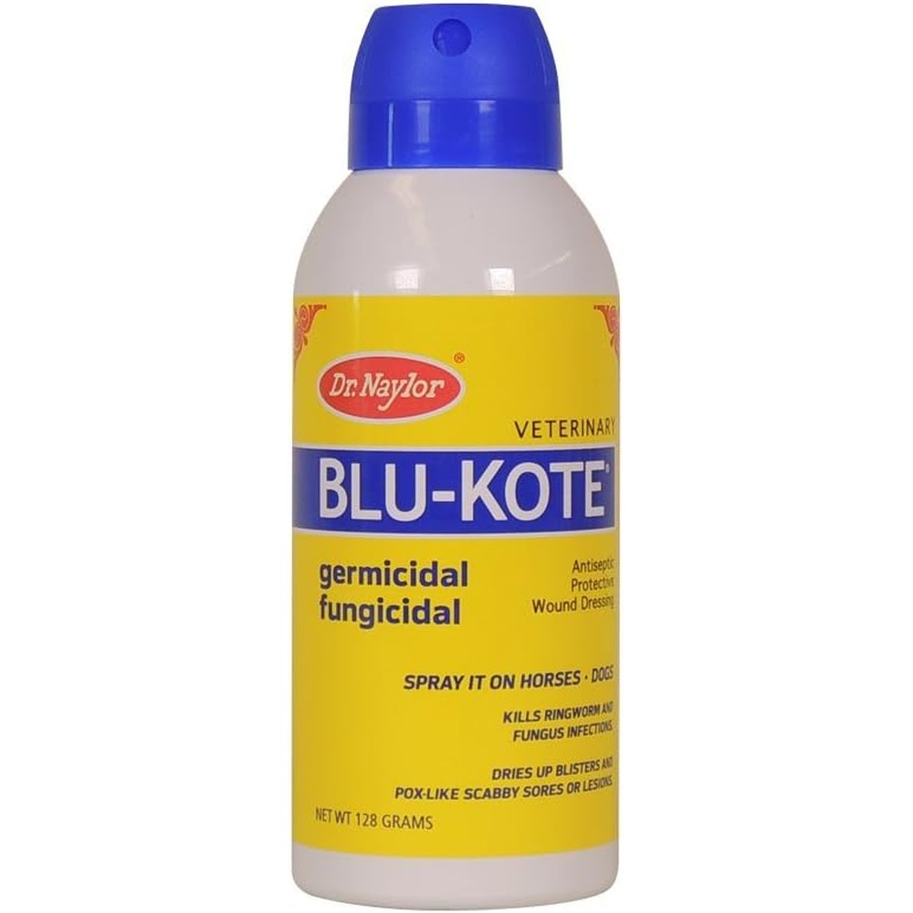 Dr. Naylor Blu-Kote Aerosol 128 grams front view veterinary antiseptic wound dressing spray