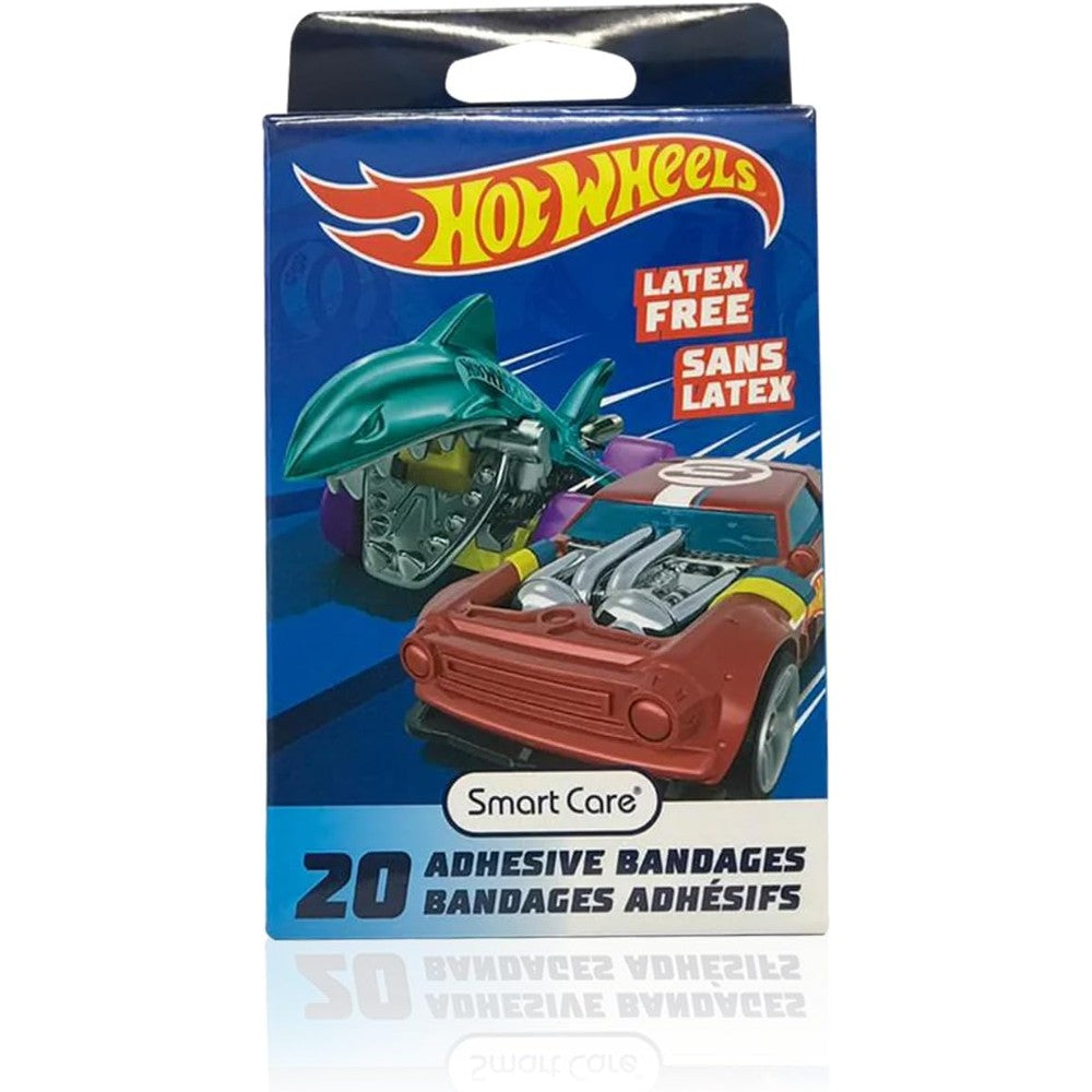 Smart Care Hot Wheels adhesive bandages 20 count front box packaging view