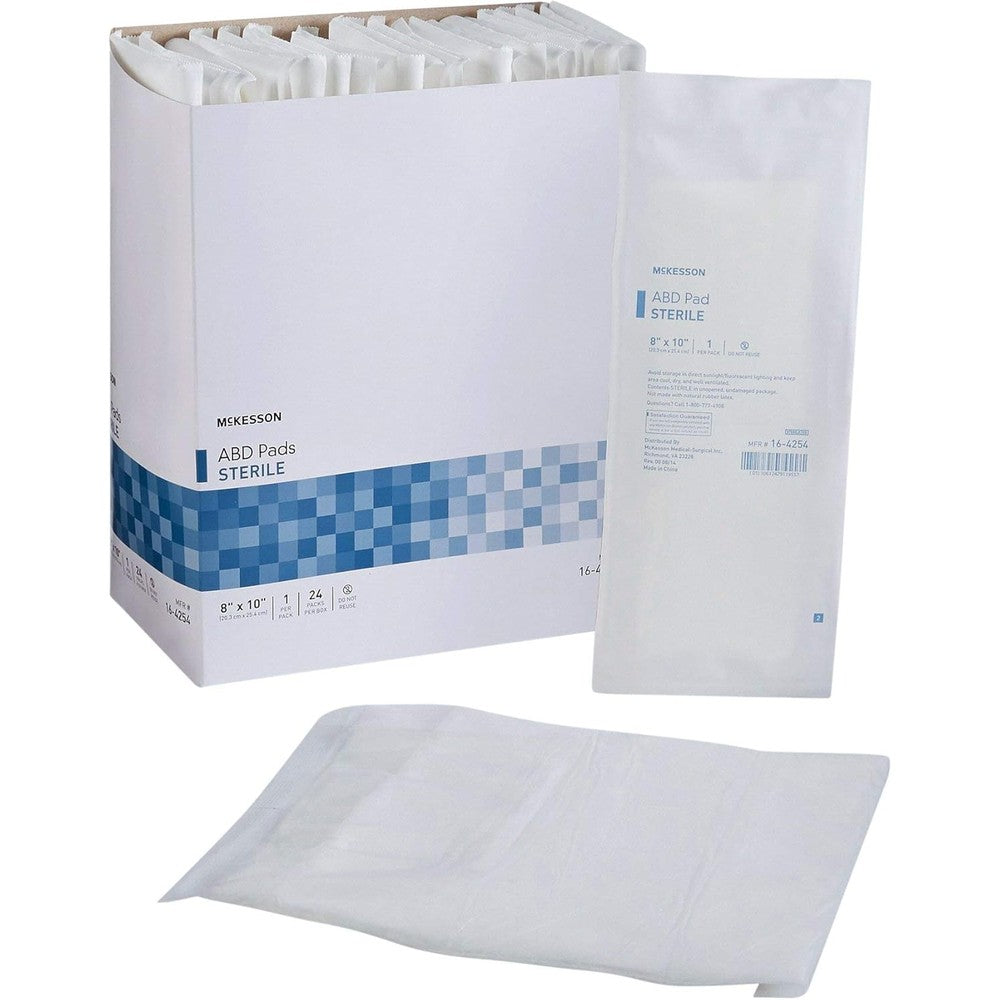 McKesson Sterile ABD Pads front view of box package for premium wound care