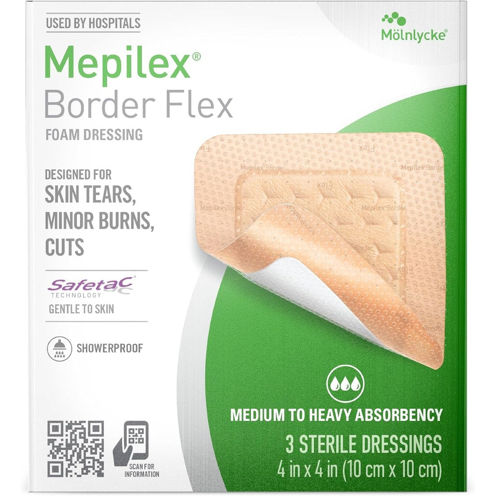 Mepilex Border Flex hospital grade dressings front view packaging