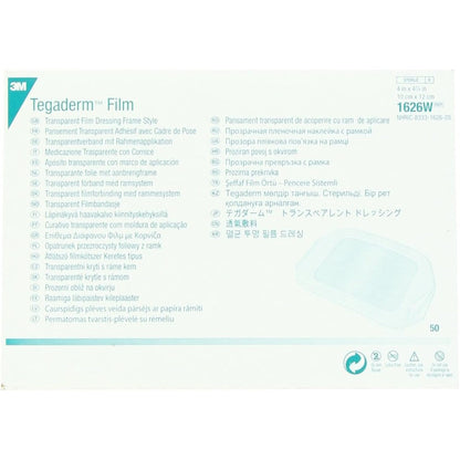 3M Tegaderm transparent dressing 1626w box front view showing sterile packaging
