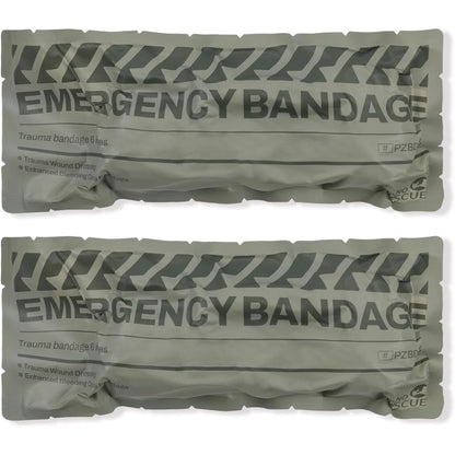 Rhino Rescue 6 Inch Israeli Style Emergency Bandage front view of vacuum sealed packaging