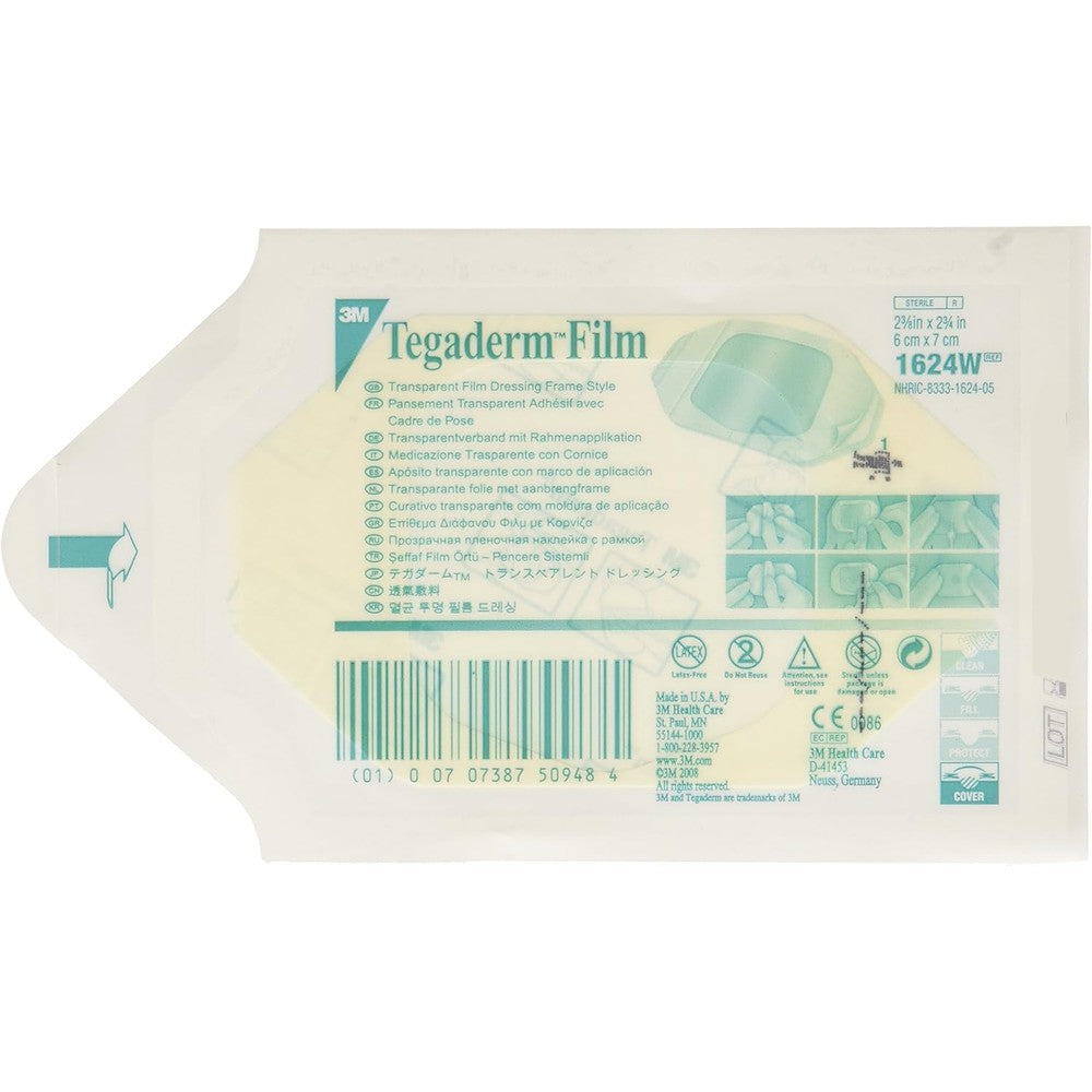 3M Tegaderm Transparent Film Dressing package of 20 front view medical adhesive patch