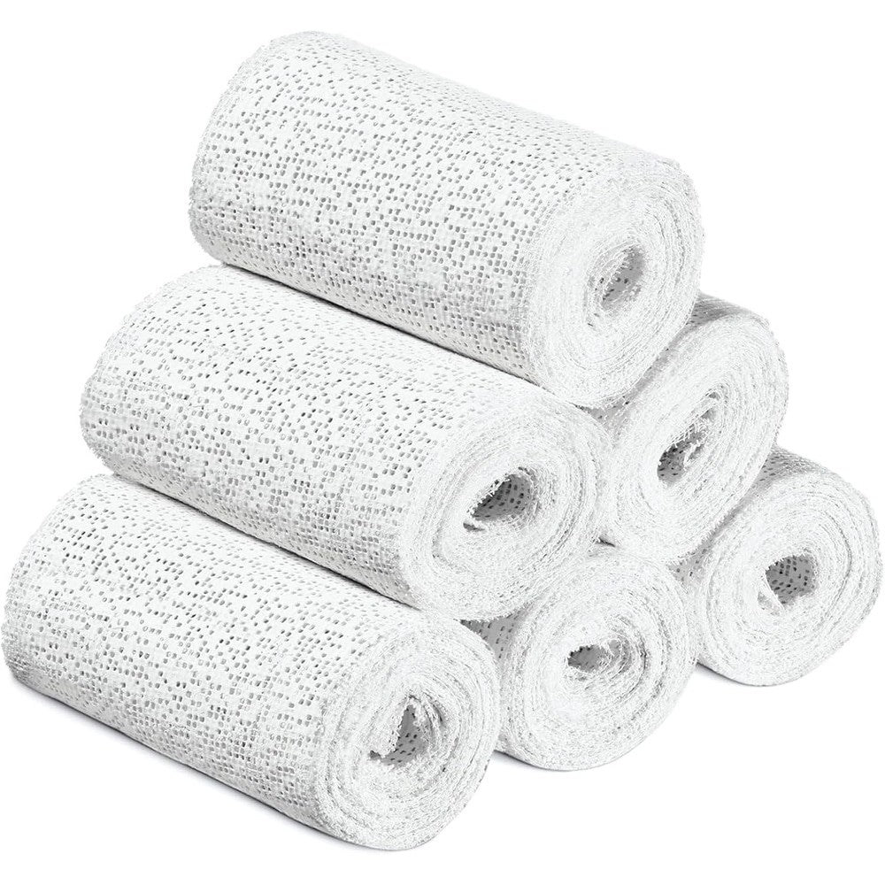 Yeasing Plaster Cloth Rolls 6 Pack front view showing individually wrapped plaster gauze bandages for hobby crafts.