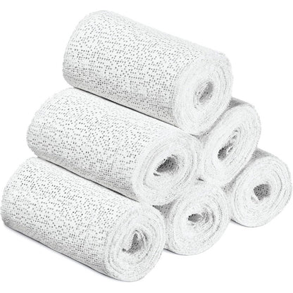 Yeasing Plaster Cloth Rolls 6 Pack front view showing individually wrapped plaster gauze bandages for hobby crafts.