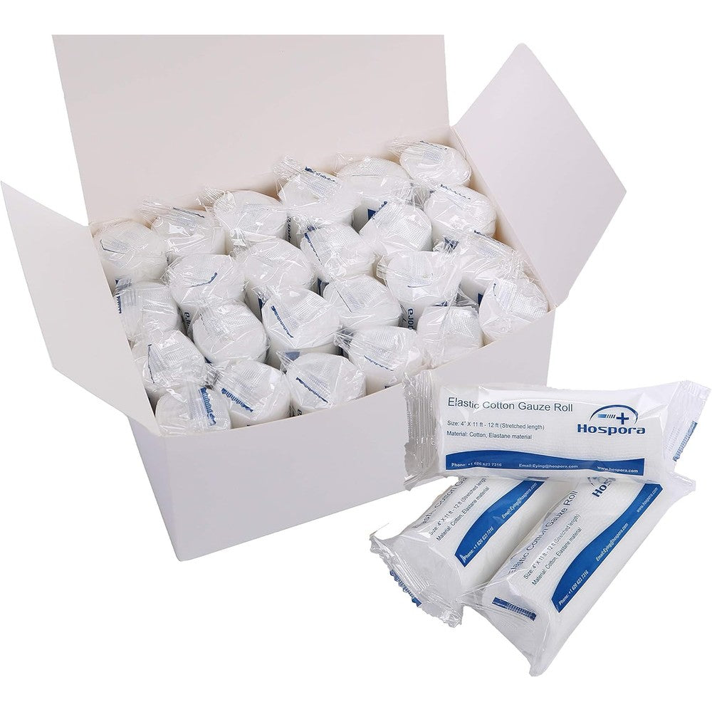 Hospora Medical Elastic Cotton Conforming Gauze Roll front view of packaging box