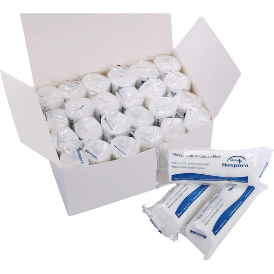 Hospora Medical Elastic Cotton Conforming Gauze Roll front view of packaging box