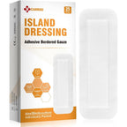 Carbou Island Dressing Bordered Gauze front packaging view for sterile wound care.