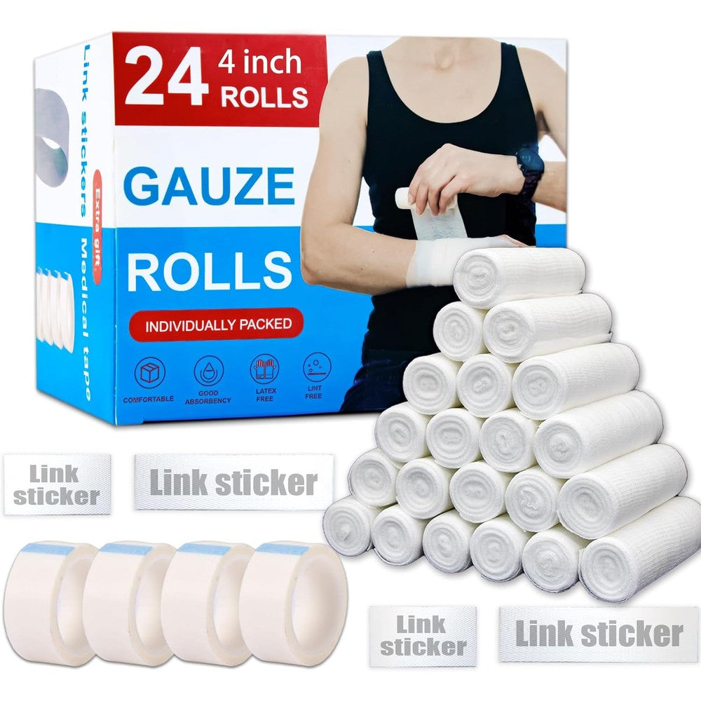KIWAEZS Gauze Rolls Bandages front view medical supplies pack