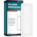 Ceeport Island Dressing Bordered Gauze 4x10 inch front view showing the box of twenty five individually packed sterile wound care pads.