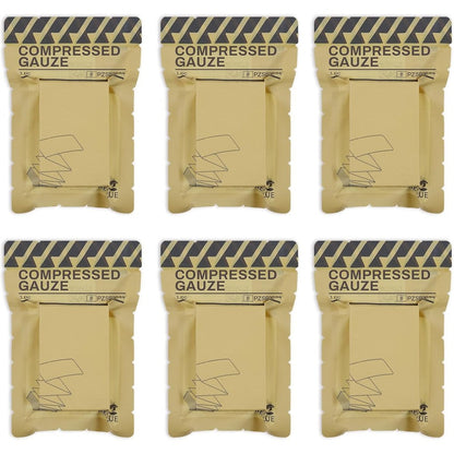 RHINO RESCUE sterile compressed gauze six pack front view of emergency vacuum packaging