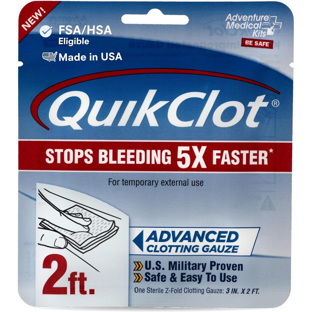 Adventure Medical Kits QuikClot Advanced Clotting Gauze front packaging view