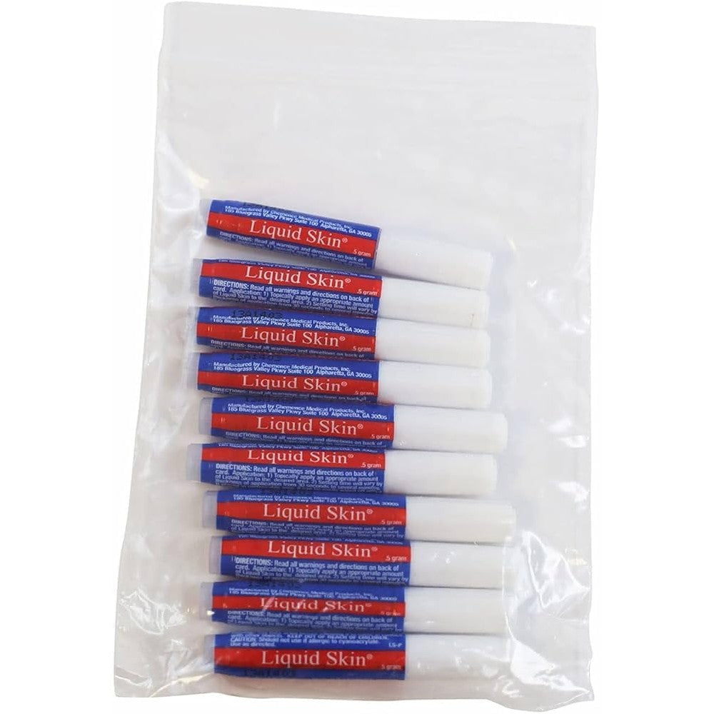 Medique Liquid Skin Waterproof Adhesive Bandage front view of ten pack box